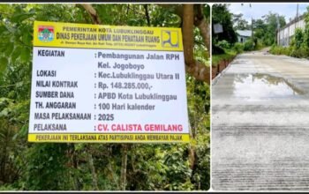 Pengerjaan Jalan RPH Jogoboyo Telan Ratusan Juta Rupiah, Baru Selesai Dibangun Sudah Tergenang Air