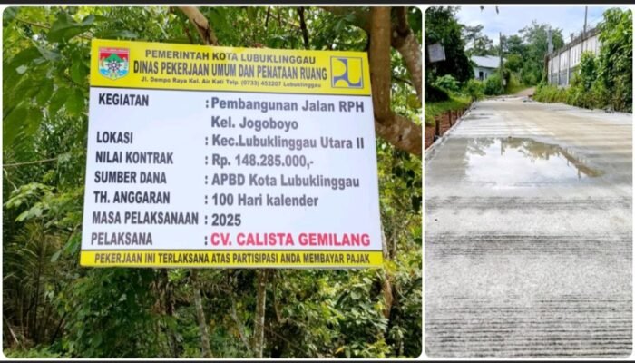 Pengerjaan Jalan RPH Jogoboyo Telan Ratusan Juta Rupiah, Baru Selesai Dibangun Sudah Tergenang Air